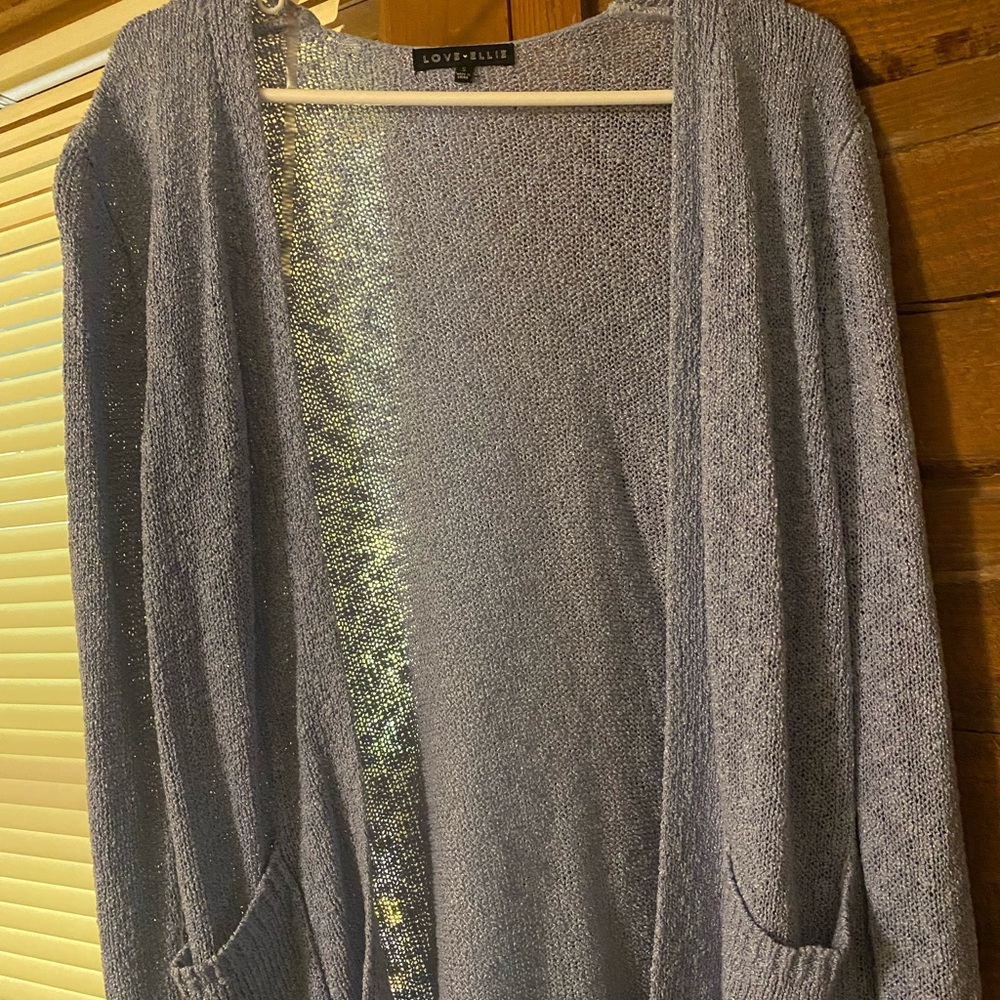 Blue knit cardigan